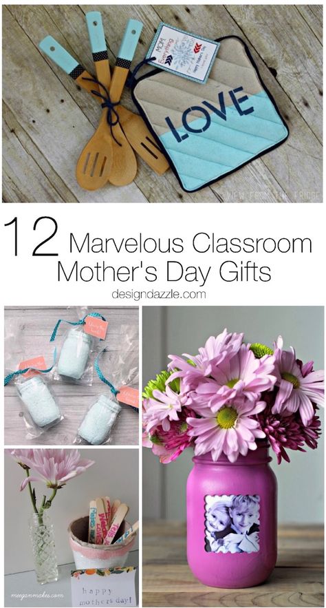 There's nothing quite as wonderful as a homemade gift from your kids! Here are 12 awesome classroom Mother's Day gift ideas perfect for teachers! | Design Dazzle Cheap Mothers Day Gifts, Easy Mother's Day Crafts, Cute Mothers Day Gifts, Homemade Mothers Day Gifts, Diy Easter Gifts, Diy Gifts For Mom, Mothers Day Crafts For Kids, Classroom Gifts, Best Mothers Day Gifts