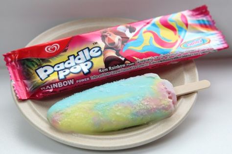 Super duper yummy! (remember the jingle?) Rainbow Cake Pops, Ice Cream Muffins, Paddle Pop, Doughnut Cake, Custard Cake, Ice Cream Stick, Food L, Egg Tart, Ice Creams