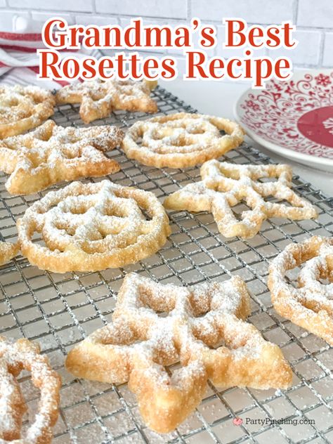 best rosettes cookie recipe, mom's best rosettes recipe, grandma's best rosettes cookie recipe, timbale cookies, scandinavian Christmas cookies, fried scandinavian crispy cookies, rosettes cookies, Christmas rosettes, how to prevent rosettes from sticking to timbale iron Italian Wand Cookies, Butterhorns Recipe Cookies, Norwegian Rosette Cookies, Blue Ribbon Cookies Recipes, Archway Wedding Cookies Recipe, Rosette Cookies Irons, Scandinavian Rosette Cookies, Ree Drummond Sugar Cookie Recipe, Scandinavian Christmas Cookies Recipes