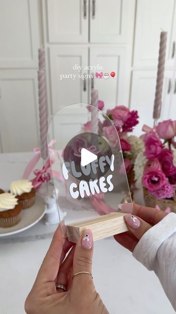 Deborah Trette on Instagram: "if you’re throwing a party soon, you have to make these adorable acrylic signs! I cut vinyl words, phrases and details using my cricut! few options available as far as size and shape! perfect detail to any celebration! 🎀🐇

in this reel, i used size = 4x6

comment sign for a link straight to your inbox! 
save and share with your party bestie 🫶🏻

#diy #diydecor #diyparty #partydecor #partyideas #partyinspiration #easydiy #springparty #easter #easterdiy #easterbrunch #partytable #dessertable #babyshowerideas #kidsbirthdayparty #cricut #cricutmade #amazonhome #ltkparties" Throwing A Party, Acrylic Signs, Spring Party, Use Me, Throw A Party, Easter Brunch, Acrylic Sign, Party Signs, Party Inspiration