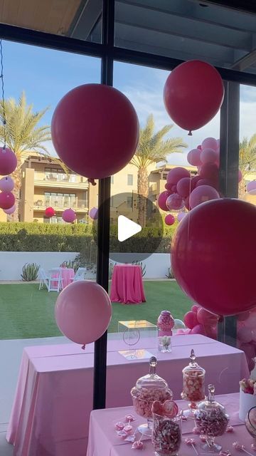 Ellie Mae Makes on Instagram: "Give me all the PINK!! Loved decorating this venue from top to bottom for a very special Mitsvah 💕   What do y’all think about that helium balloon wall?   Party Planner: @events13az  Venue: @andazscottsdaleweddings  Marquees: @azletters.co  Balloons: @elliemaemakes   #elliemaemakes #heliumjumbo #mitsvah #pinkballoons #barbiebirthday #scottsdaleballoons #balloondecor #jumboballoons #organicballoons #balloonarch #marqueeletters #ilovepink #pinkdesserts #batmitzvah #sweet16 #sweet13 #gilbertaz" Sweet 16 Balloon Decorations, Pink Balloon Wall, Pink Balloons Birthday, Marquee Party, Pink Sweet 16, 16 Balloons, Ellie Mae, Pink Desserts, Jumbo Balloons