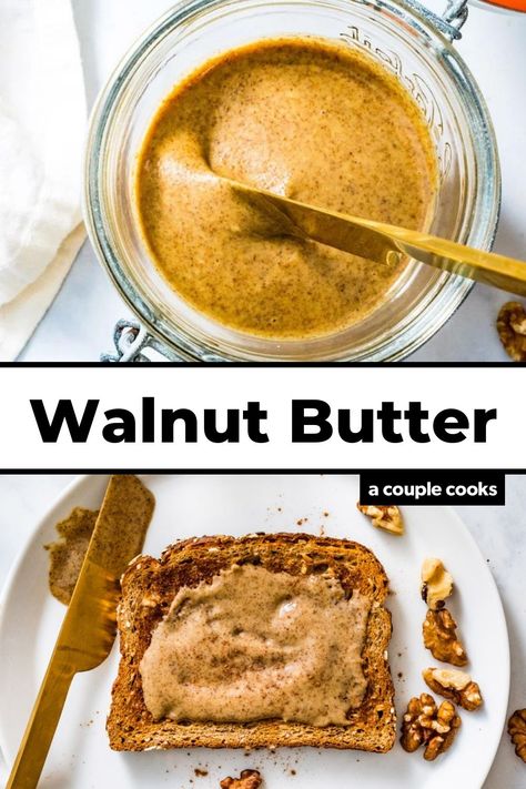 Healthy Snacks Vegetarian, Walnut Recipes Healthy, Homemade Nut Butter Recipes, Snacks Vegetarian, Recipes Plant Based, Nut Butter Recipes, Homemade Nut Butter, Banana Oatmeal Pancakes, Banana Baked Oatmeal