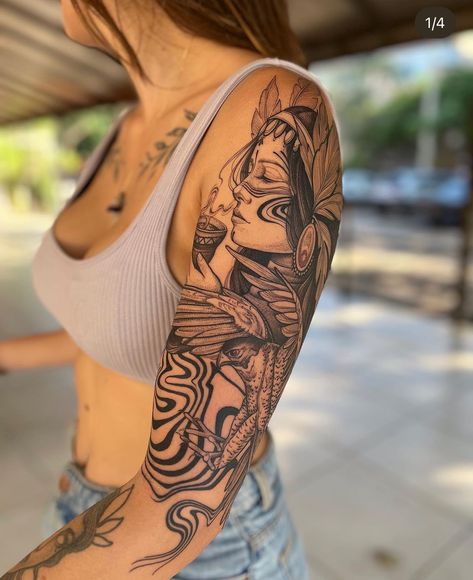 Feminine Sleeve Tattoo Ideas, Feminine Sleeve Tattoo, Feminine Sleeve, Delicate Tattoos For Women, Sleeve Tattoo Ideas, Feminine Tattoo Sleeves, Scary Tattoos, Pretty Tattoos For Women, Stylist Tattoos