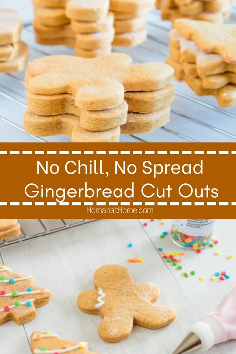 Cutout Gingerbread Cookie Recipe, No Chill Gingerbread Roll Out Cookies, Gingerbread Cookies That Don't Spread, Gingerbread Cookies For Kids, Best Cut Out Gingerbread Cookies, No Chill Gingerbread Cookie Recipe, No Chill No Spread Gingerbread Cookies, No Chill Gingerbread Cookies, Easy Gingerbread Cookies Recipe Simple