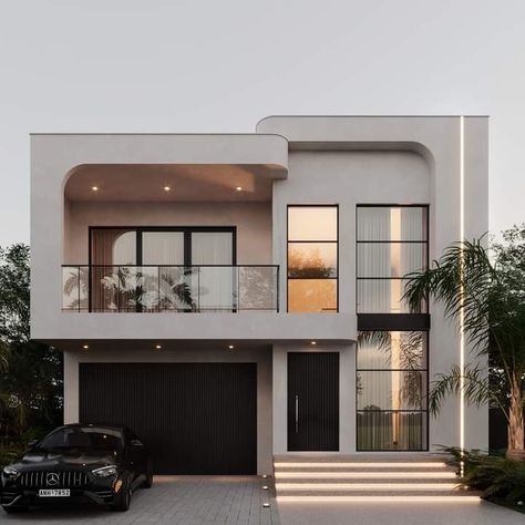 Facade Home Design, Small 2 Floor House Design, Modern Two Story House Design, Ultra Modern House Exterior, Minimal House Design Exterior, Exterior House Facade, Duplex Exterior Design, Duplex Elevation Design, Duplex House Elevation Design Modern