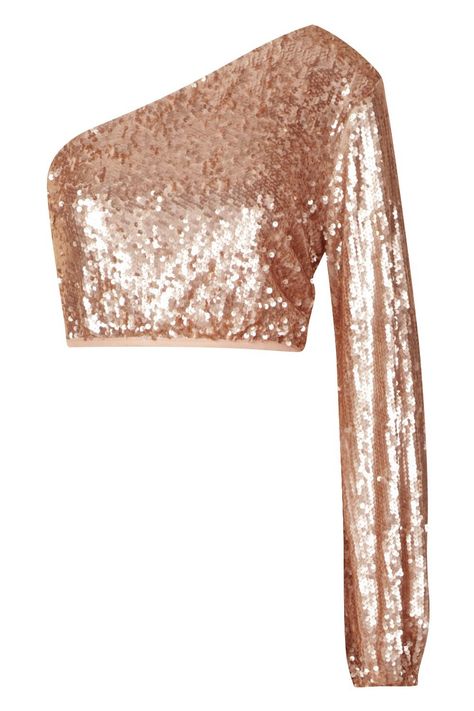 One Shoulder Sequin Crop Top | Boohoo Glitter Blouse Designs, Lyra Outfits, Glitter Tops Outfit, Modest Crop Top, Glitter Crop Top, Glitter Blouse, Tops Outfit, Surprise Dance, Blouse Tops Designs