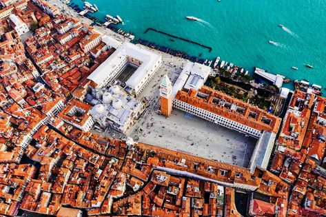 - Aerial view of piazza San Marco, Venice, Italy | Royalty Free Image San Marco Venice, St Marks Square, Italy Images, Saint Mark, Free Stock Photos Image, Venice Italy, Still Image, Aerial View, Free Image