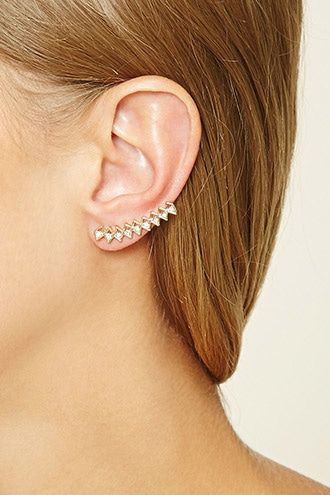 Climbers Earrings, Rhinestone Ear Cuff, White Gold Diamond Earrings, Ear Climbers Earrings, Ear Climbers, Climber Earrings, Statement Drop Earrings, Gold Diamond Earrings, Beaded Rings