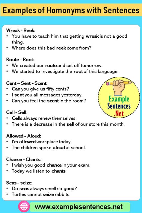 Examples of Homonyms with Sentences - Example Sentences Allusion Examples, English Grammar Rules, Sentence Examples, Hindi Language Learning, Grammar Skills, Alphabet Wallpaper, Grammar Rules, Good Vocabulary Words, Good Vocabulary