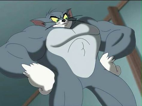 Tom And Jerry Angry Face, Tom Funny Face Cartoon, Tom In A Suit Tom And Jerry, Tom And Jerry Muscle, Tom Icons Cartoon, Tom Angry, Tom Pfp, Gym Icons, Tom Meme