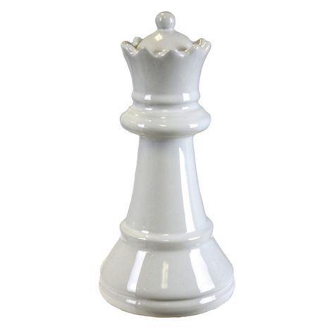 Sagebrook Home Queen Chess Piece Sculpture - 10814 Queen Chess, Queen Chess Piece, Chess Queen, Decorative Sculpture, White Queen, Wood Dining Chairs, Chess Pieces, Black Decor, Luxury Home Decor