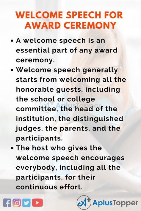 #WelcomeSpeechforAwardCeremony #AplusTopper Welcome Poems, School Awards Ceremony, Welcome Speech, Event Planning Checklist Templates, Award Speech, Academic Awards, English Speech, Essay Competition, End Of Year Party