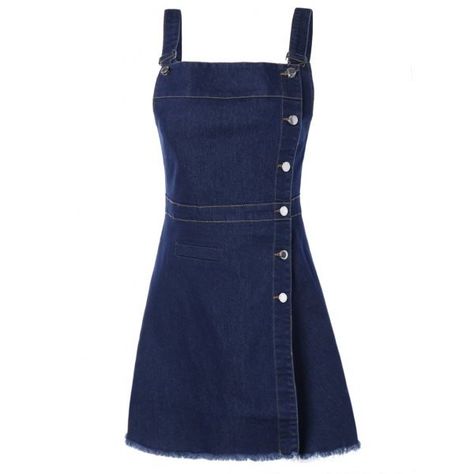 Stylish Solid Color Single-Breasted Denim Suspender Dress ($22) ❤ liked on Polyvore featuring dresses, blue denim dress, denim dress and blue dress Celana Jogger Wanita, Blue Denim Dress, Diy Vetement, Denim Dresses, Pinafore Dress, Girls Fashion Clothes, Mode Inspiration, Teen Fashion Outfits, Fashion Sewing