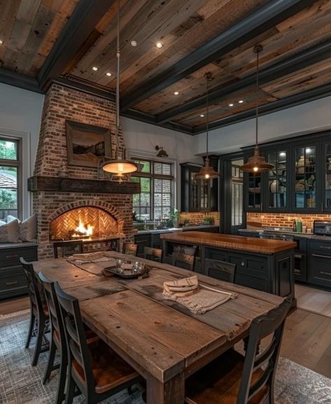 Moody Inspiration, Rustic Kitchen Design, Farmhouse Kitchen Design, Log Cabins, Dream House Interior, Off Grid Living, Dream House Plans, Off Grid, Dream House Decor