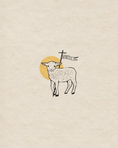 Sheep Bible Art, Sheep Drawing Illustration, Jesus Logo Design, Gospel Artwork, Mom Verses, Lamb Logo, Lamb Illustration, John 1 29, Lamb Drawing