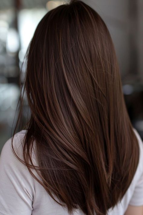 Brown Sugar Hair Color, Hidden Blonde, Solid Brown Hair Color, Mid Brown Hair, Solid Brown Hair, Brown Hair Straight, Brown Sugar Hair, Straight Brown Hair, Pretty Hair Cuts