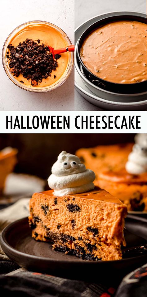 Halloween Deserts Recipes, Halloween Cheesecake, Halloween Deserts, Halloween Oreos, Postres Halloween, Cookies And Cream Cheesecake, Birthday Cake Decorating Ideas, Basic Cookies, Cream Cheesecake