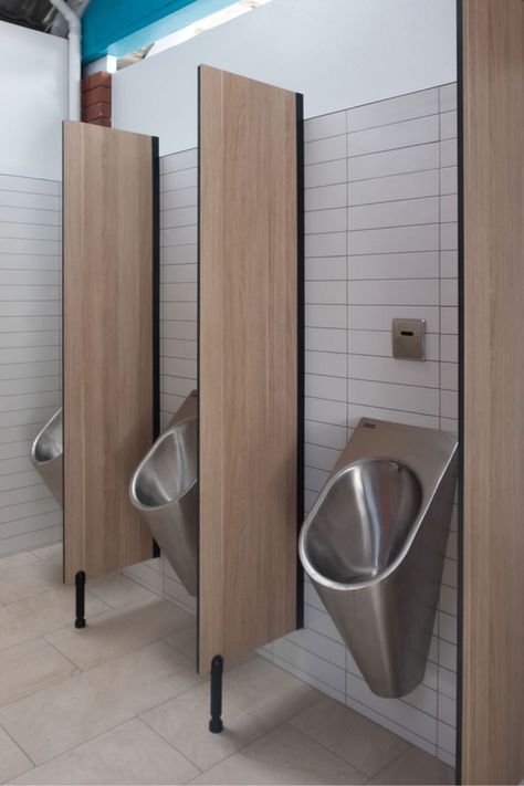 MacDonald Industries supplied Franke Stainless Steel Pod Urinals for the change rooms. Designed specifically to withstand intensive use and vandalism in public bathrooms while also being aesthetically pleasing. Bathroom With Urinal Ideas, Urinal Design, Toilet Roll Dispenser, Accessible Bathroom, Home Gym Decor, Baby Changing Tables, Public Bathrooms, Mission Bay, Bathroom Solutions