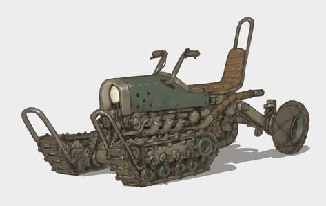 Dieselpunk Art, Dieselpunk Vehicles, Steampunk Vehicle, Post Apocalyptic Art, Arte Robot, Game Concept, Robots Concept, Robot Concept Art, Futuristic Cars