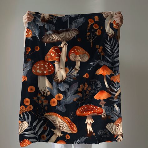 Mushroom Blanket, Cottagecore Mushroom, Blanket Fort, Dark Cottagecore, Movie Marathon, Soft Blankets, Good Books, Gift For Lover, Cocoa