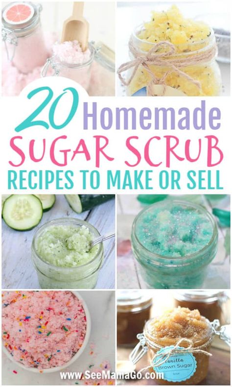 Make Your Own Sugar Scrub, Homemade Sugar Scrub Recipes, Homemade Sugar Scrubs, Sugar Scrub Homemade Recipe, Homemade Sugar Scrub, Skin Hacks, Diy Body Scrub Recipes, Diy Sugar Scrub Recipe, Diy Masks