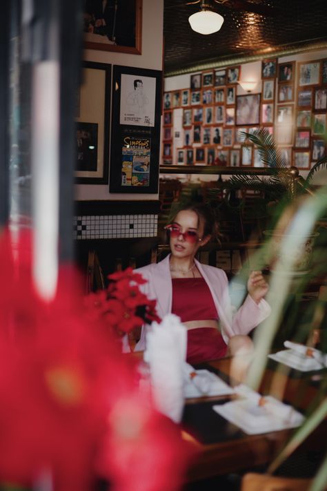 Cafe Interior Photoshoot, Cafe Photo Shoot Ideas, Vintage Cafe Photoshoot, Photoshoot Restaurant Ideas, Cafe Shoot Ideas, Chinatown Portrait, Photoshoot Ideas Cafe, Chinatown Photoshoot, Coffeeshop Photoshoot