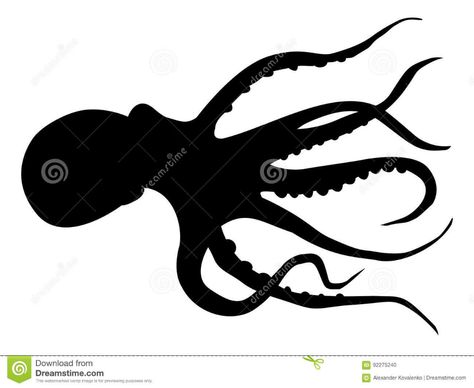 Octopus Art Illustration, Octopus Silhouette, Art Gala, Series Illustration, Octopus Tattoo, Octopus Art, Bts Drawings, Octopus, Stock Illustration