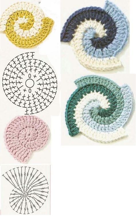 Two Color Spiral Crochet Pattern, Crochet Circle Pattern Diagram, Spiral Crochet Blanket, Crochet Spiral Pattern, Spiral Crochet Pattern, Crochet Spiral, Crocheted Coasters, Spiral Crochet, Crochet Motif Patterns