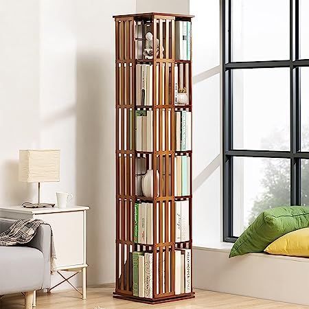 Rotating Bookshelf, Vertical Frames, Estantes Flotantes, Book Storage, Fabric Bins, Book Shelf, Wood Shelves, Small Furniture, Large Furniture