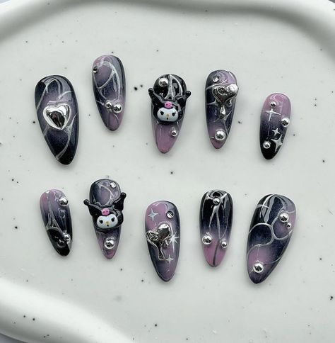 Nail Designs Sanrio, Xiaohongshu Nails, Nails Chinese, Nails Douyin, Chinese Nails, Douyin Nails, Nails Korean, Korean Nail, Korean Nail Art