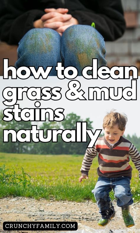 DIY Stain Remover To Get Grass Stains Out of Clothing - Crunchy Family Crunchy Lifestyle, Homemade Stain Removers, Diy Stain Remover, Diy Staining, Diy Cleaning Products Recipes, Coconut Benefits, Plastic Spray Bottle, Grass Stains, Natural Cough Remedies