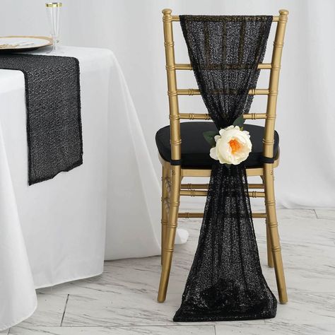 Mafia Wedding, Chair Sashes Wedding, Wedding Chair Sashes, Chair Bows, Elegant Tablecloth, Nye Wedding, Wedding Chair Decorations, Chair Sash, Chair Sashes