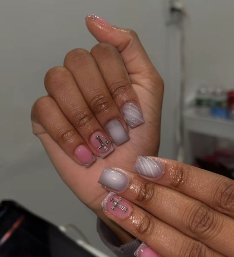 Mani Ideas For Short Nails, Emo Nail Ideas Simple, Short Nail Freestyle, Basic Short Nail Ideas, Hard Nails Short, Short Nail Ideas Black Women, Short Overlay Nail Designs, Square Nail Designs Trending Now 2024, Dark Neutral Nails