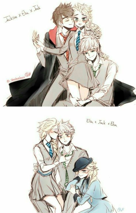 Jack Frost X Elsa Fan Art, Elsa And Jack Frost Fan Art, Elsa X Jack Frost, Jack X Elsa, Jelsa Comics, Elsa Jack, Jelsa Fanart, Disney Hogwarts, Princesas Disney Anime