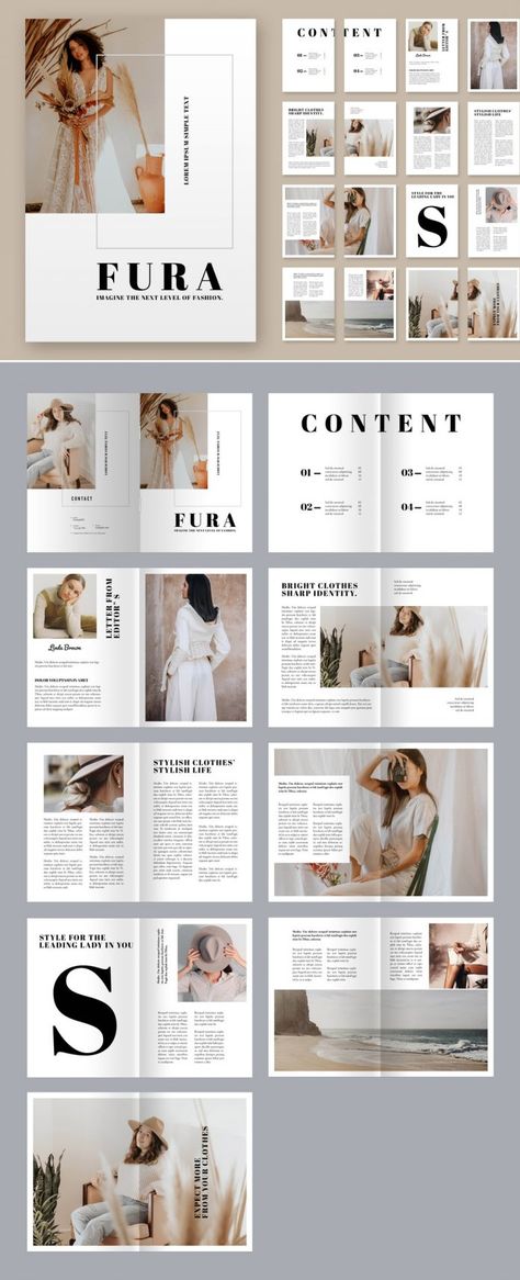 Professional Magazine Layout, Magazine Layouts Editorial, Magazine Lay Out Design, Magazine Portfolio Layout, Artistic Magazine Layout, Graphic Magazine Layout, Magazine Layout Design Creative Aesthetic, Clean Magazine Layout, Indesign Magazine Template Layout Design