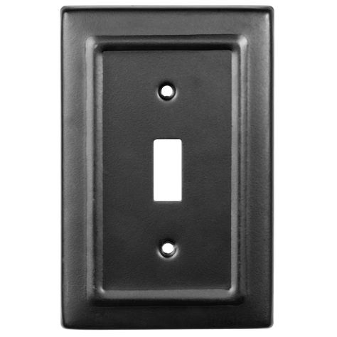 Monarch Abode 1-Gang Toggle Light Switch Wall Plate & Reviews | Wayfair Black Outlet Covers, Decorative Wall Plates, Black Outlet, Toggle Light Switch, Barn Lighting, Wall Plates, Switch Plate Covers, Light Switch Plates, Switch Plate