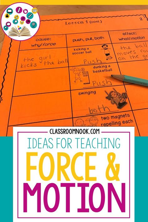 Motion Activities, Grade 3 Science, Third Grade Science, Interactive Science, 4th Grade Science, 5th Grade Science, Teacher Lessons, Force And Motion, Teacher Lesson Plans