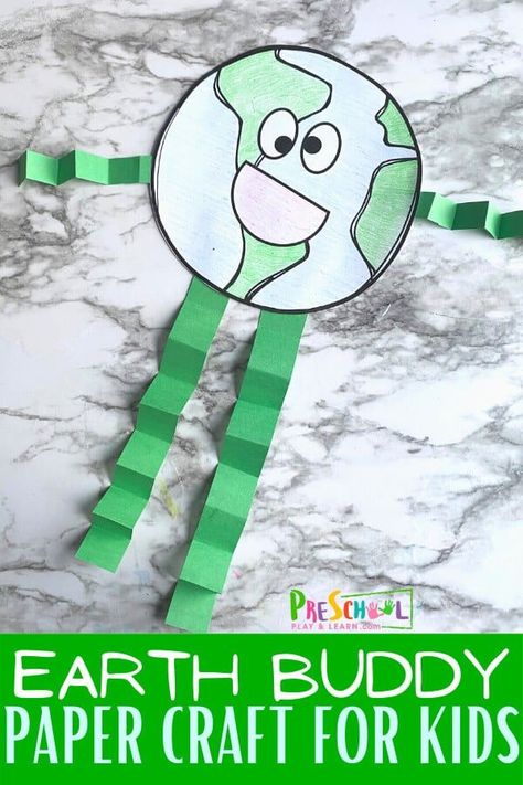 Celebrate Earth Day on April 22nd with a cute Earth Day Craft. Teachink kids about our planet and the how to take care of it is important to keep plants, animals, and resources healthy for future generations. This Happy Earth project is a fun way to introduce conservation to kids. This Earth Day crafts for preschoolers is a fun activity for toddler, preschool, pre-k, kindergarten, and first graders  in conjunction to any other Earth Day activities that you may be doing. Earth Day Crafts For Preschoolers, Planets Activities, Earth Day Craft, Cute Earth, Earth Activities, Earth Day Coloring Pages, Planet Crafts, Blends Activities, Craft For Preschoolers