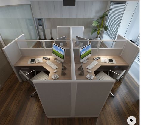 Cubicle Partition Office Designs, Corporate Office Workstations Design, Cubicle Office Layout, Cubicles Ideas Office, High Tech Office Design, Aesthetic Office Cubicle, Cubicle Layout, Columbia Cabinets, Design Kantor