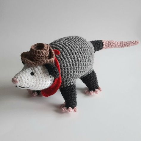 Clown Opossum Crochet, Opossum Amigurumi Free Pattern, Possum Sewing Pattern Free, Crochet Opposum Pattern, Free Possum Crochet Pattern, Crochet Opossum Free Pattern, Opposum Crochet, Possum Crochet Pattern Free, Opossum Crochet Pattern Free