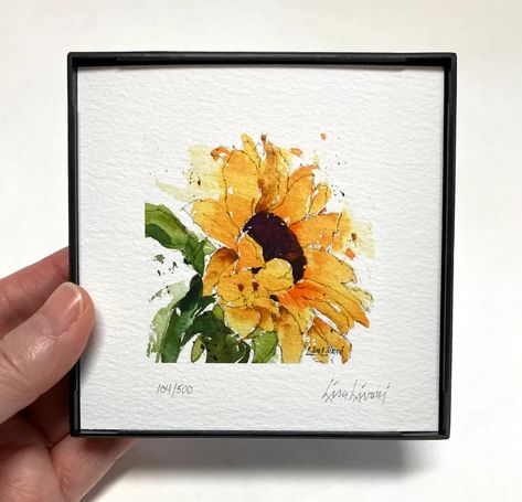 Sunflower Watercolor Painting, Happy Sunflower, Sunflower Art Print, Sunflower Watercolor, Watercolor Flower Prints, Sunflower Cards, Sunflower Wall Art, Watercolor Floral Print, Fall Watercolor