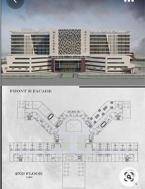 Hospital Elevations Architecture, Small Hospital Plan, Hospital Design Architecture Floor Plans, Hospital Layout Floor Plans, Hospital Plan Design, Hospital Architecture Concept, Modern Hospital Exterior, Hospital Architecture Plan, Hospital Elevation Design