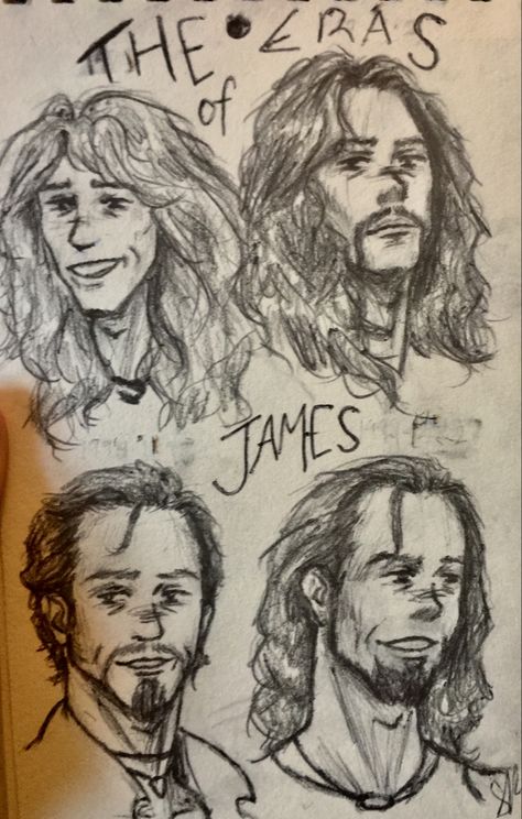 (mostly from 1983-1999) James Hetfield 1999, James Hetfield Fanart, James Hetfield Drawing, Rockstar Fanart, Metallica Drawing, Metallica Fanart, Ramen Noodle Hair, Metallica Art, Shirt Drawing