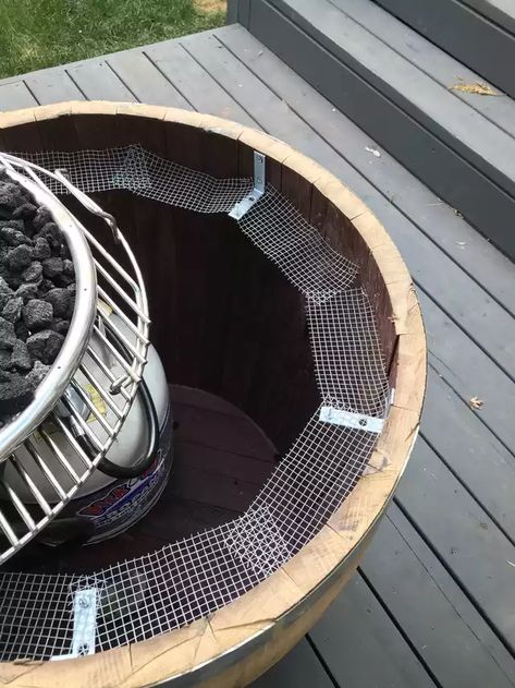 DIY Wine Barrel Fire Pit - Imgur Diy Wine Barrel, Diy Whiskey Barrel, Wine Barrel Fire Pit, Barrel Fire Pit, Fire Pit Plans, Barrels Diy, Outdoor Fire Pit Seating, Portable Fire Pit, Barrel Projects