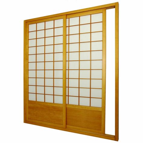 Oriental Furniture 7 ft. Zen Shoji Sliding Door Kit | Hayneedle Japanese Cupboard, Zen Doors, Inside Farmhouse, Shoji Sliding Doors, Japanese Sliding Doors, Shoji Room Divider, Privacy Screens Indoor, Shoji Doors, Japan Interior