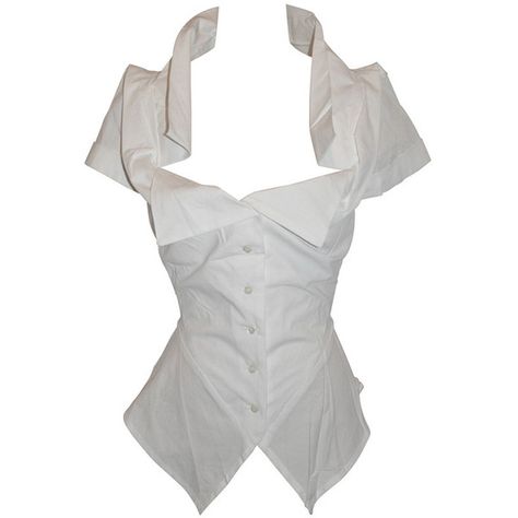 Preowned Vivienne Westwood White Deconstructed Top With Tags ($875) ❤ liked on Polyvore featuring tops, white, vivienne westwood, white top and vivienne westwood top Vivienne Westwood Tops, Diy Vetement, Mode Inspo, Dream Clothes, Outfits Casuales, Vivienne Westwood, White Top, Vintage Shirts, Diy Clothes