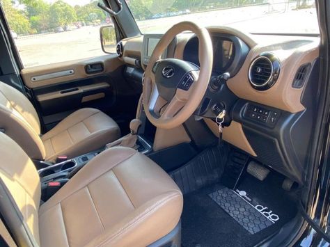 Leather-wrapped Interior of This Mahindra Thar Costs INR 1 Lakh, Gets Sunroof Mahindra Thar Jeep Modified, Thar Jeep Modified, Black Thar, Thar Mahindra, Jeep Modified, Mahindra Thar Jeep, Thar Jeep, Mahindra Thar, Stick Shift