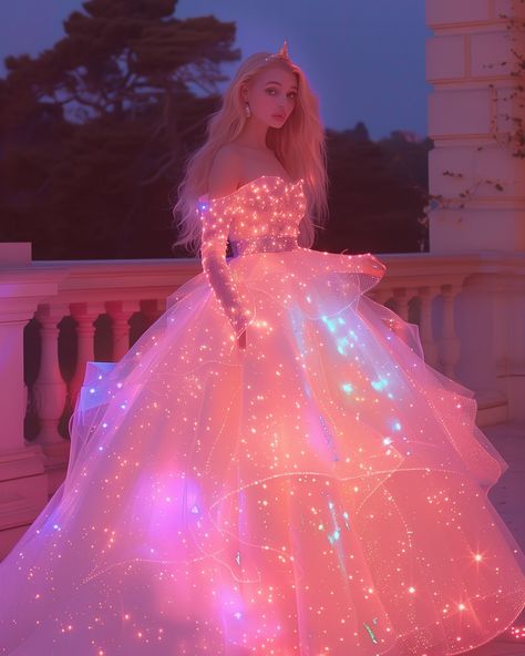 Sparkly like Princess Peach 🍑👸🏼✨💖 Pink Sparkly Dress Aesthetic, Pink Sparkly Wedding Dress, Princess Peach Wedding Dress, Pink Princess Wedding Dress, Sparkly Dress Aesthetic, Princess Peach Aesthetic, Princess Peach Wedding, Pink Fashion Illustration, Pink Princess Gown