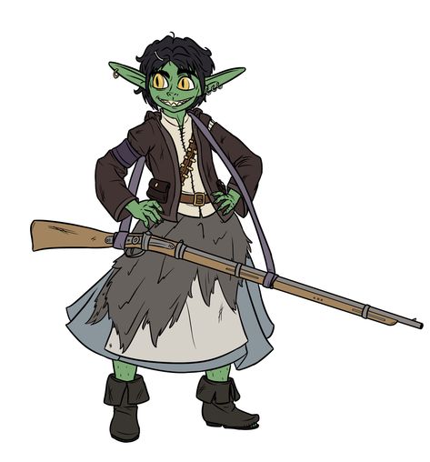 Goblin Gunslinger, Goblin 5e Character, Goblin Adventurer, Goblin Merchant Art, Warhammer Goblin, Big Magic, The Goblin, Magic Wand, A Town