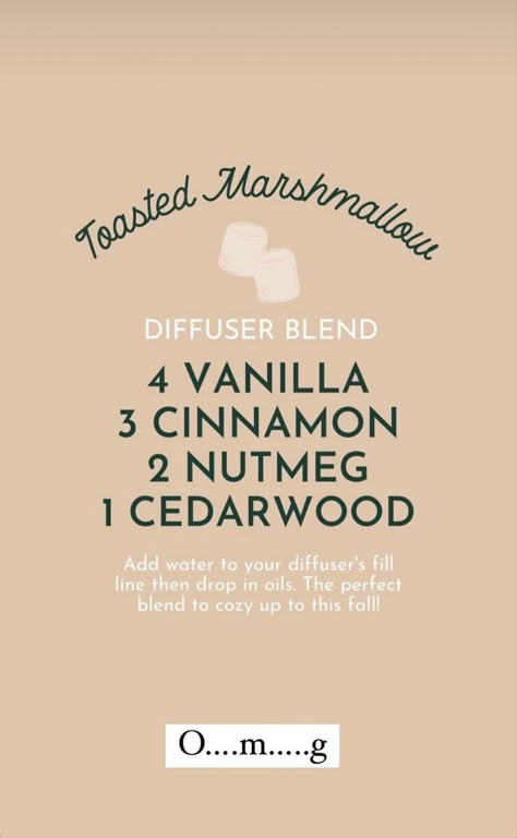 Toasted Marshmallow Essential Oil Blend, Cozy Bedroom Essential Oil Blend, Aromatherapy Oil Blends, Fall Diffuser Blends, Essential Oil Reed Diffuser, Essential Oil Combinations, Simmer Pot, Essential Oils Collection, Essential Oil Diffuser Blends Recipes